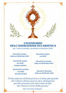 Calendario Adorazione Eucaristica
